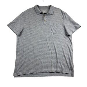 Sonoma Polo Shirt Mens 2XL Blue Striped‎ Short Sleeve Casual